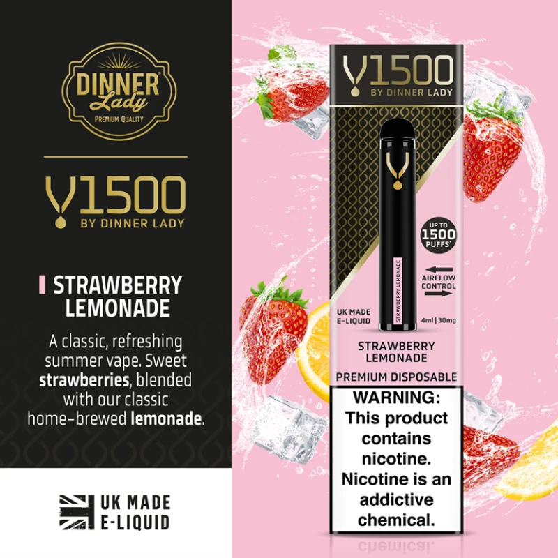 DINNER LADY V1500 DISPOSABLE - STRAWBERRY LEMONADE DINNER LADY V1500 DISPOSABLE - STRAWBERRY LEMONADE
